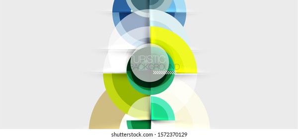 Geometric design abstract background - circles, vector
