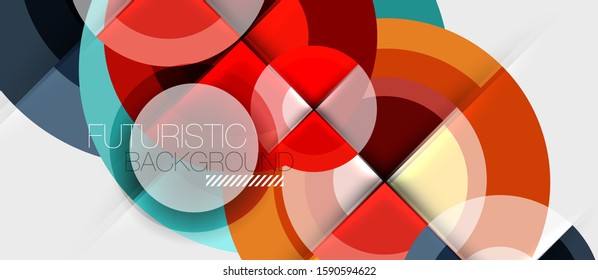 Fondo abstracto de diseño geométrico - círculos, plantilla de negocio moderna