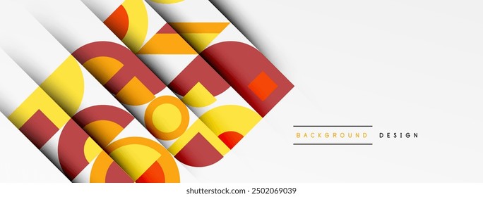 Geometric design abstract background - circles squares