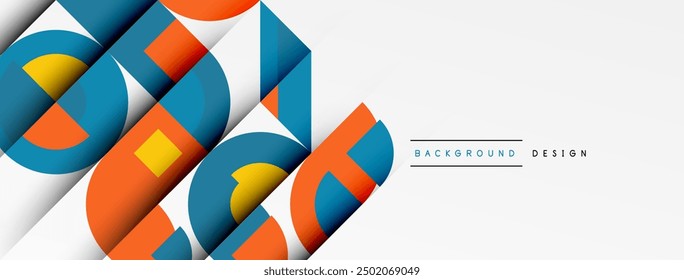 Geometric design abstract background - circles squares