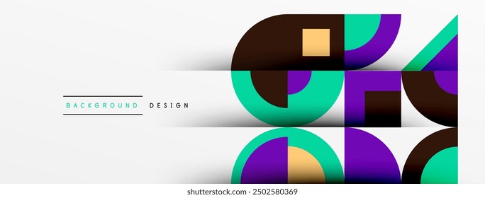 Geometric design abstract background - circles squares