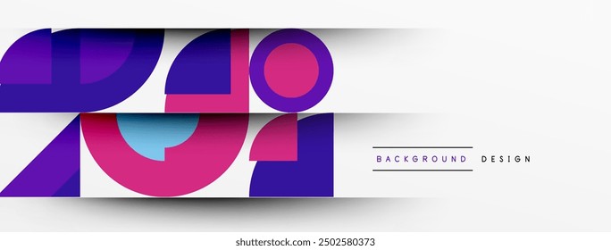 Fondo abstracto de diseño geométrico - círculos cuadrados