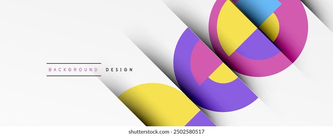 Geometric design abstract background - circles squares