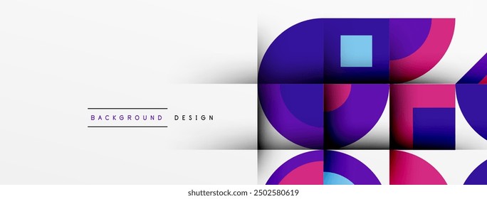 Geometric design abstract background - circles squares