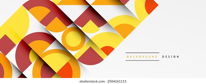 Fondo abstracto de diseño geométrico - círculos cuadrados
