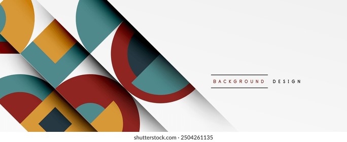 Geometric design abstract background - circles squares