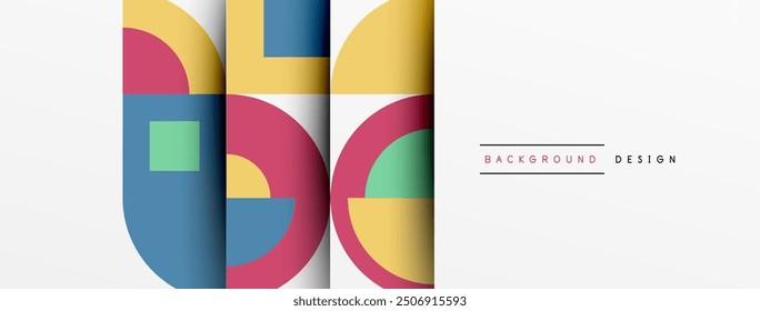 Geometric design abstract background - circles squares