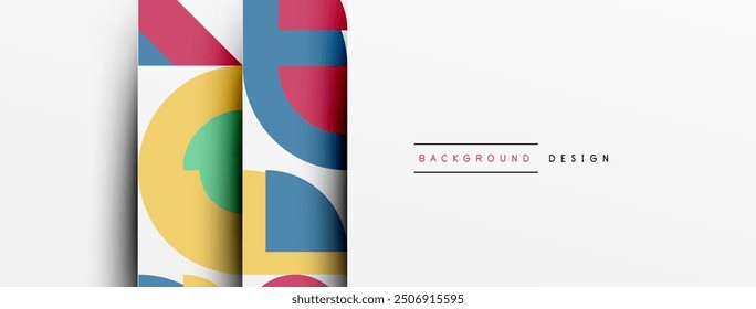 Geometric design abstract background - circles squares