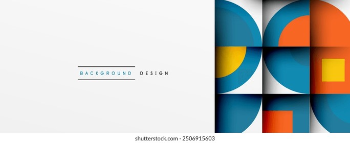 Geometric design abstract background - circles squares