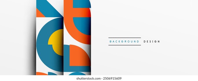 Fondo abstracto de diseño geométrico - círculos cuadrados