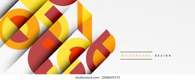 Geometric design abstract background - circles squares