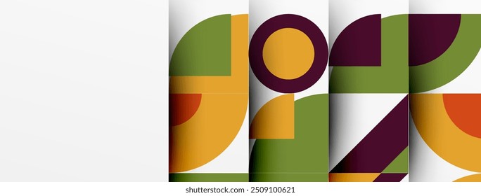 Plano de fundo abstrato de design geométrico - círculos quadrados