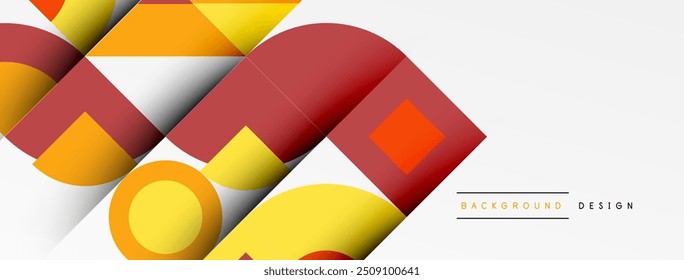 Geometric design abstract background - circles squares