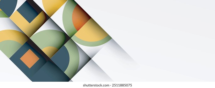 Geometric design abstract background - circles squares