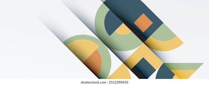 Geometric design abstract background - circles squares