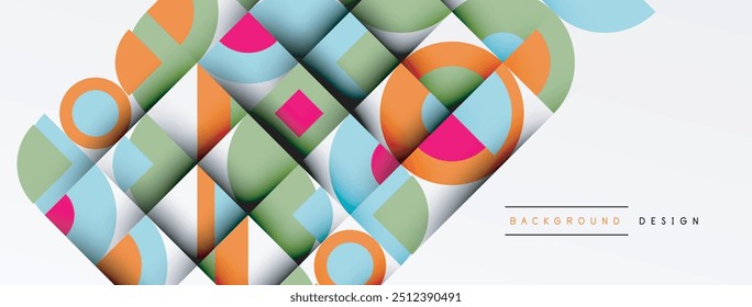 Geometric design abstract background - circles squares