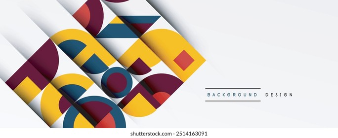 Geometric design abstract background - circles squares