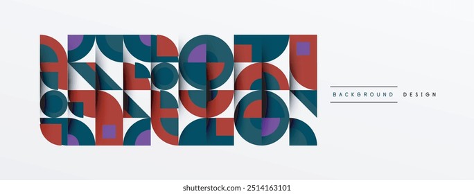 Fondo abstracto de diseño geométrico - círculos cuadrados