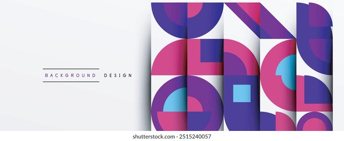Geometric design abstract background - circles squares
