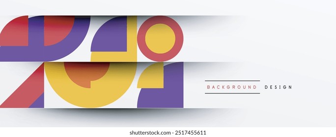 Geometric design abstract background - circles squares