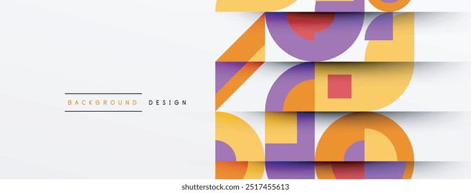 Geometric design abstract background - circles squares