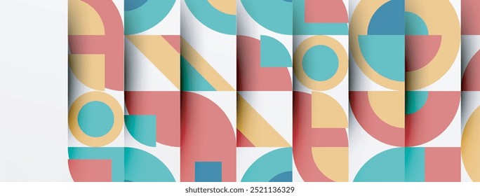 Fondo abstracto de diseño geométrico - círculos cuadrados