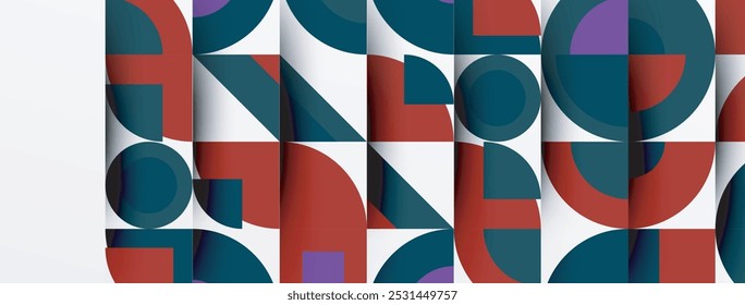 Plano de fundo abstrato de design geométrico - círculos quadrados