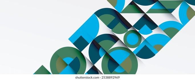 Plano de fundo abstrato de design geométrico - círculos quadrados