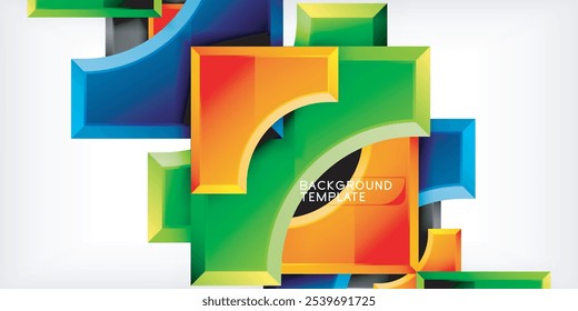 Geometric design abstract background - circles and triangles