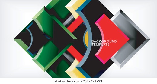 Geometric design abstract background - circles and triangles