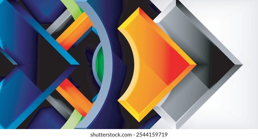 Geometric design abstract background - circles and triangles