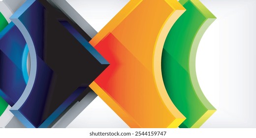 Fondo abstracto de diseño geométrico - círculos y triángulos