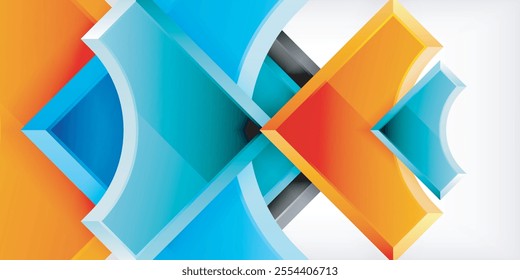 Geometric design abstract background - circles and triangles