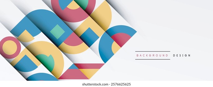 Geometric design abstract background - circles squares