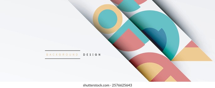 Geometric design abstract background - circles squares