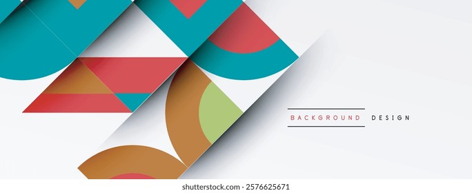 Geometric design abstract background - circles squares