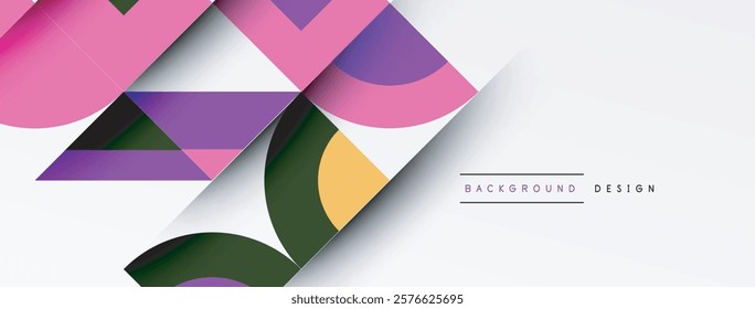 Geometric design abstract background - circles squares