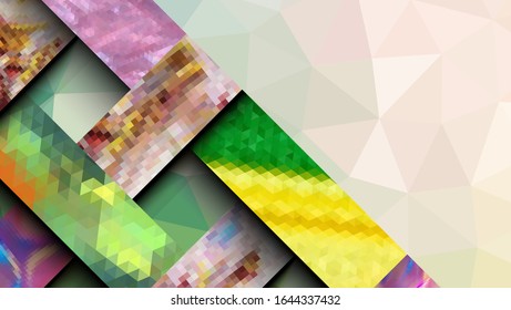 Geometric design, abstract background modern futuristic graphic. Background with stripes, vector abstract background texture design, Mosaic texture, bright poster, banner  background Vector