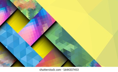 Diseño geométrico, fondo abstracto moderno gráfico futurista. Fondo con rayas, diseño de textura de fondo abstracto vectorial, textura mosaica, póster brillante, fondo de banner Vector