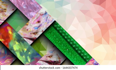 Geometric design, abstract background modern futuristic graphic. Background with stripes, vector abstract background texture design, Mosaic texture, bright poster, banner  background Vector