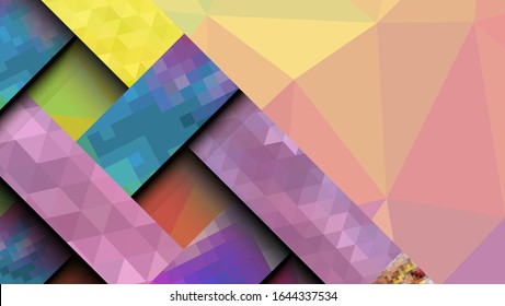 Geometric design, abstract background modern futuristic graphic. Background with stripes, vector abstract background texture design, Mosaic texture, bright poster, banner  background Vector
