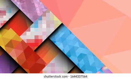 Geometric design, abstract background modern futuristic graphic. Background with stripes, vector abstract background texture design, Mosaic texture, bright poster, banner  background Vector