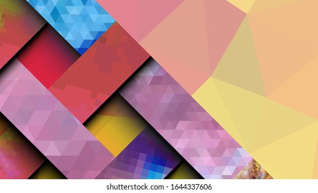 Geometrisches Design, abstrakter Hintergrund, moderne futuristische Grafik. Hintergrund mit Streifen, abstrakte Hintergrundtextur der Vektorillustration, Mosaikstruktur, helles Poster, Banner-Vektorillustration