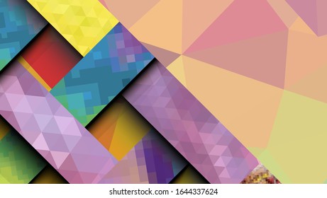 Diseño geométrico, fondo abstracto moderno gráfico futurista. Fondo con rayas, diseño de textura de fondo abstracto vectorial, textura mosaica, póster brillante, fondo de banner Vector