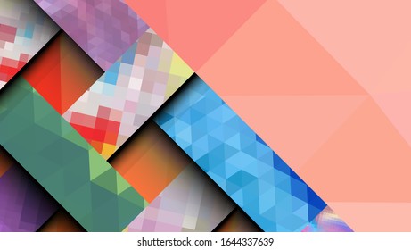 Geometric design, abstract background modern futuristic graphic. Background with stripes, vector abstract background texture design, Mosaic texture, bright poster, banner  background Vector