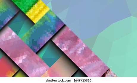 Diseño geométrico, fondo abstracto, gráfico futurista moderno con rayas, diseño vectorial, textura mosaica, póster luminoso, pancarta