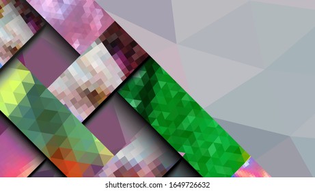 Geometric design, abstract background modern futuristic graphic with stripes, design, mosaic, bright poster, banner  vector
