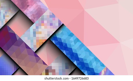 Diseño geométrico, fondo abstracto gráfico futurista moderno con rayas, diseño, mosaico, afiche brillante, vectorial banner
