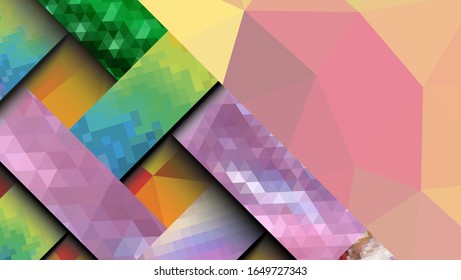 Geometric design, abstract background modern futuristic graphic with stripes, design, mosaic, bright poster, banner  vector