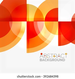 Geometric design abstract background - multicolored circles with shadow effects. Fresh business template